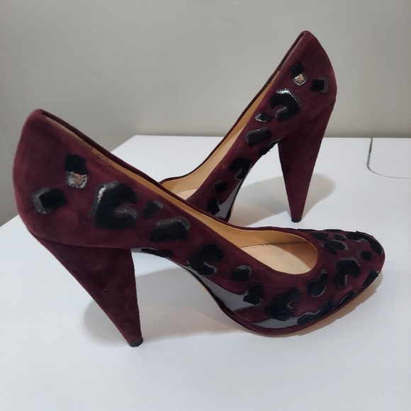 Prada Leopard Print Heels Pumps Size 38.5 - Picture 3 of 13